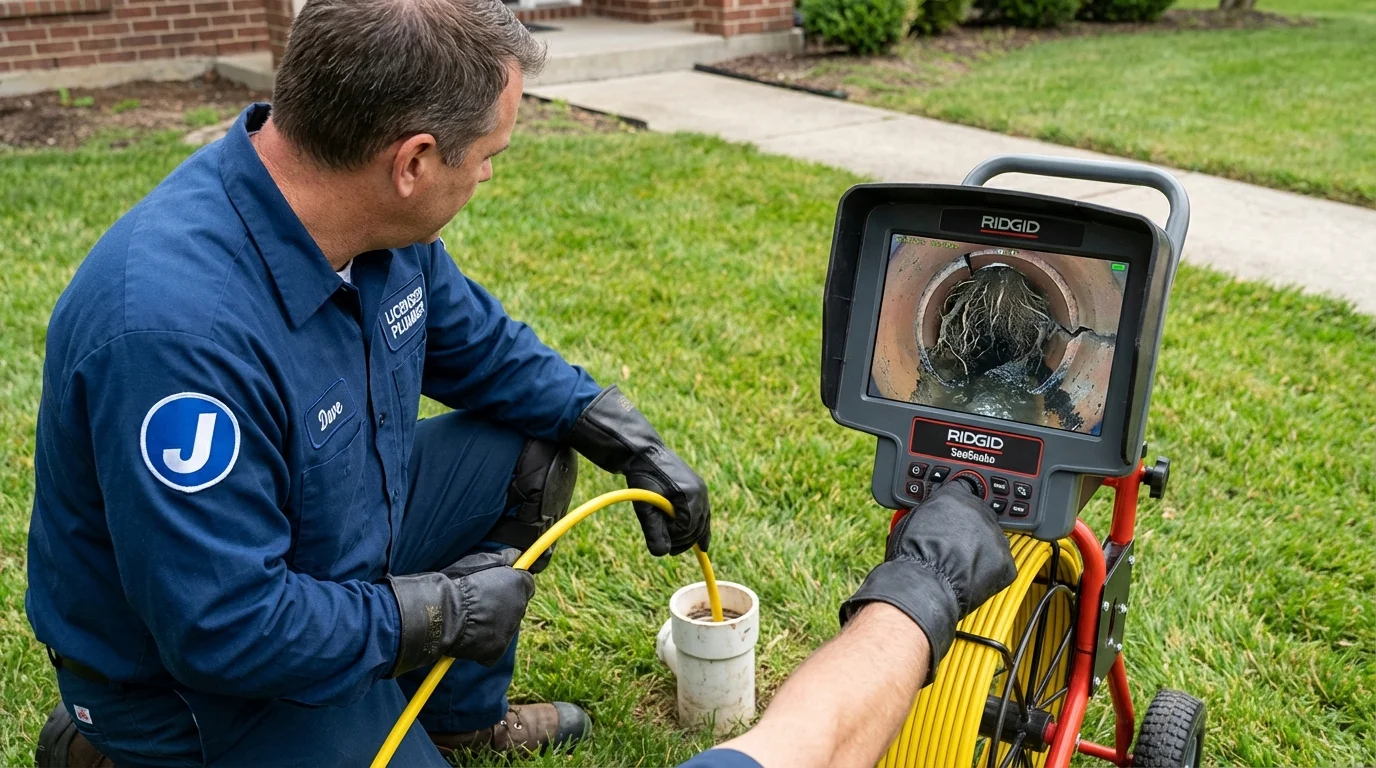 Sewer camera inspection being performed by Johns Plumbing LLC in Jasper