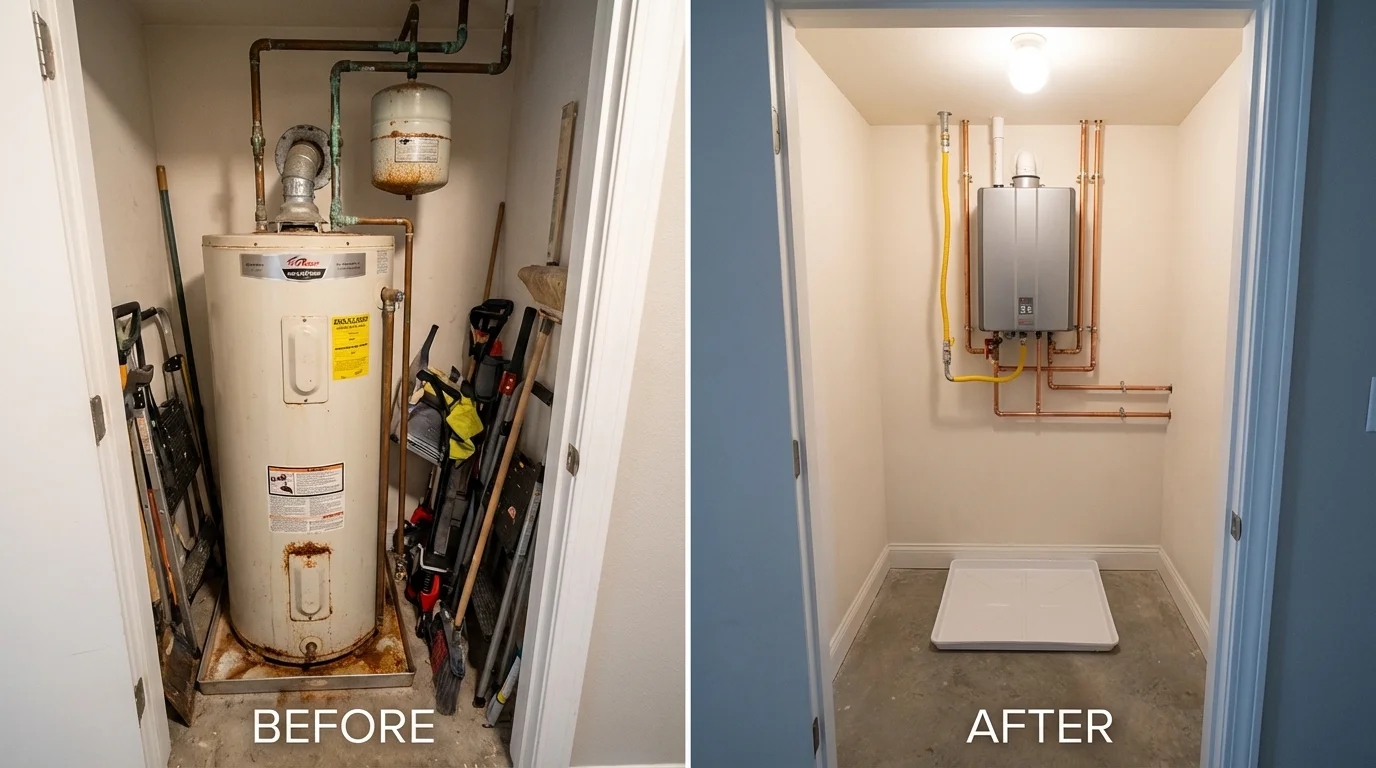 Tank water heater versus wall-mounted tankless unit comparison for Jasper, TN homeowners